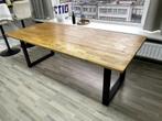 Eetkamertafel – Mangohout – 220x100 cm – Zo goed als, Ophalen, 100 tot 150 cm, Eikenhout, 200 cm of meer