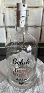 Dikke glazen fles met tekst en lamojes., Verzamelen, Ophalen of Verzenden, Zo goed als nieuw, Overige typen