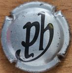 Capsule Crémant Bourgogne Philippe HERARD zilver/zwart nr 01, Verzamelen, Wijnen, Ophalen of Verzenden, Gebruikt, Frankrijk, Witte wijn