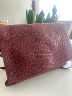 Bordeaux croco handtas van gerecycleerd leder, Ophalen, Rood, Handtas