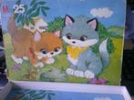 boite contenant 2 puzzles MB 25 pièces, Ophalen of Verzenden, 10 tot 50 stukjes, Zo goed als nieuw, 4 tot 6 jaar