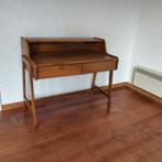 Vintage houten secretaire / schrijftafel – jaren 50–60, Ophalen, Gebruikt, Vintage