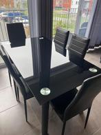 Table avec 6 chaises, Ophalen, Zo goed als nieuw, Glas