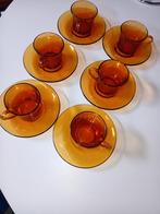 6 Tasses et sous tasses, Gebruikt, Ophalen of Verzenden, Glas, Overige stijlen