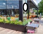 RENSON LAMELLEN ALGARVE  zij en voorkant Glas zitbank plante, Zakelijke goederen, Horeca | Meubilair en Inrichting, Ophalen, Gebruikt