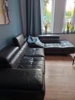 Gebruikte lederen salon , kan nog een rondje mee, Huis en Inrichting, Ophalen, Gebruikt