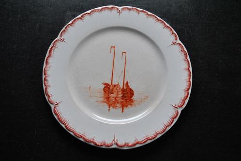Uniek bootdecorbord gesigneerd VERHEYEN Belgische kust?, Antiek en Kunst, Antiek | Keramiek en Aardewerk, Ophalen of Verzenden