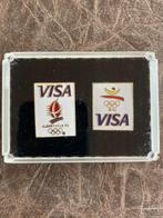 Twee vintage Visa pins olympische spelen 1992, Sport, Enlèvement ou Envoi, Insigne ou Pin's, Neuf