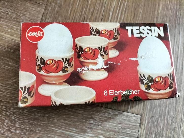 Retro eierdopjes 6 stuks Tessin, Huis en Inrichting, Keuken | Servies, Nieuw, Ophalen of Verzenden