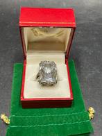 Art Deco/Vintage zilveren ring met prachtige grote edelsteen, Handtassen en Accessoires, Ringen, Ophalen, Gebruikt, Met edelsteen
