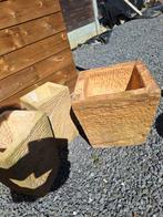 zandsteen potten [loodzware] 3voor 75euro, Tuin en Terras, Bloembakken en Plantenbakken, Ophalen, Zo goed als nieuw