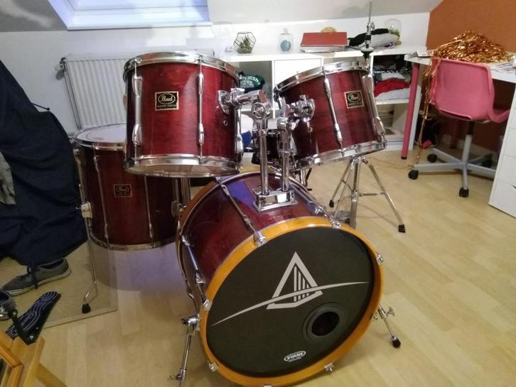 Kit batterie Pearl Export Select Red Wine, Musique & Instruments, Batteries & Percussions, Utilisé, Pearl, Enlèvement