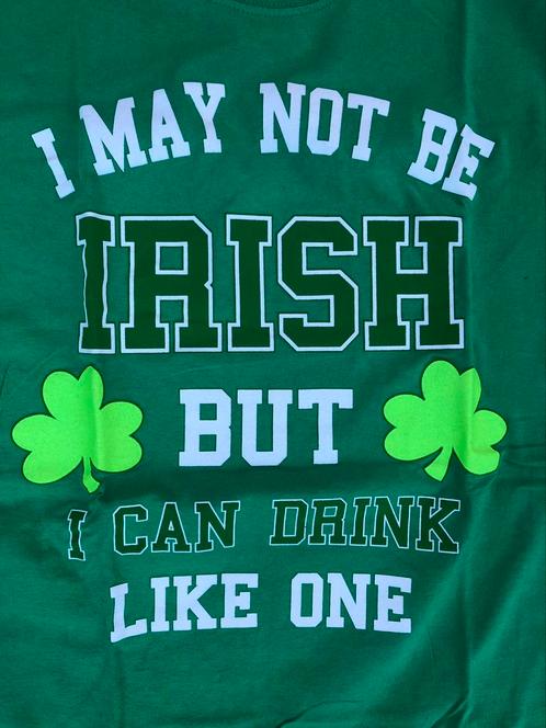 Humor t-shirt - Ierland - I may not be Irish but I can…, Kleding | Heren, T-shirts, Zo goed als nieuw, Maat 56/58 (XL), Groen