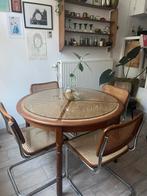 Rotin eettafel [zonder stoelen!], Maison & Meubles, Enlèvement, Utilisé, Retro rotin vintage, Moins de 4 chaises