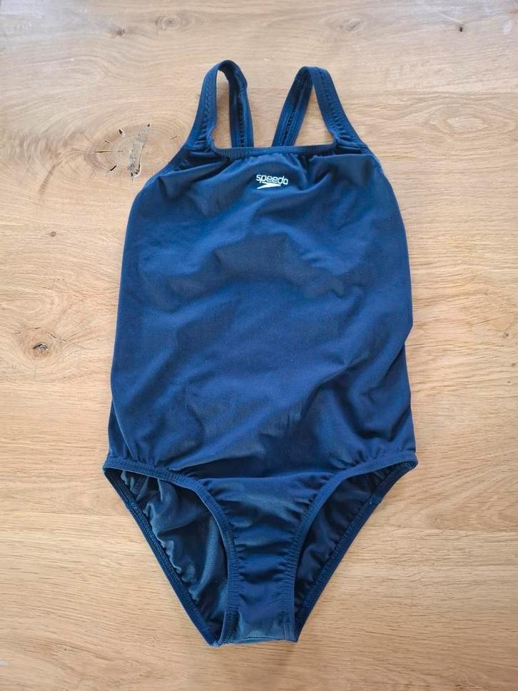 Speedo badpak 13 tot 14 jaar donkerblauw, Kinderen en Baby's, Kinderkleding | Kinder-zwemkleding, Zo goed als nieuw, Badpak, Maat 158
