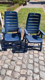 2 blauwe tuinstoelen Jardin, Ophalen, Gebruikt