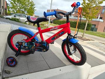 Fiets Spiderman met zijwieltjes, Enlèvement, Utilisé, Moins de 16 pouces, Stabilisateurs