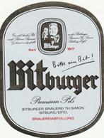 bieretiket #11931 Bitburger (78x100mm), Collections, Autres marques, Autres types, Utilisé, Envoi