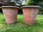 2 Grote Extreem Exclusieve Impruneta Terracotta Bloempotten, Tuin en Terras, Bloempotten, Ophalen, 40 cm of meer, Tuin, Rond