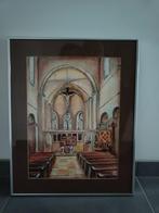 Schilderij binnenkant kerk, Antiek en Kunst, Kunst | Schilderijen | Modern, Ophalen