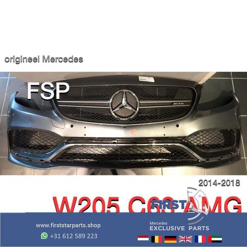 W205 C63 AMG Voorbumper Mercedes C Klasse 2014-2019 + gril +, Auto-onderdelen, Carrosserie, Bumper, Mercedes-Benz, Voor, Gebruikt