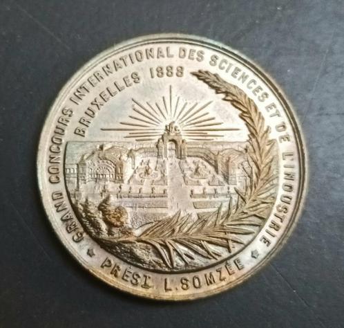 Belgische medaille Brussels congres 1888, Leopold II, Postzegels en Munten, Penningen en Medailles, Overige materialen, Verzenden