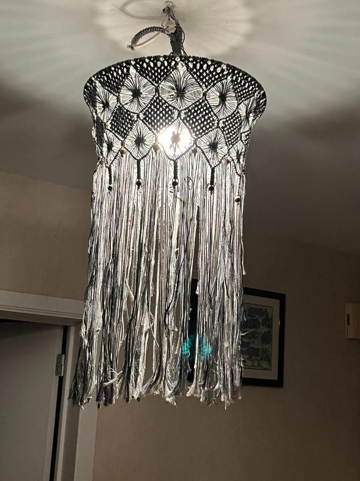 4 lustres suspension en Macramé, Maison & Meubles, Lampes | Lustres, Utilisé, Autres matériaux, Enlèvement ou Envoi