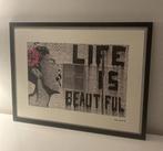 BANKSY: lithografie met de hand ingelijst en genummerd, Antiek en Kunst, Kunst | Litho's en Zeefdrukken, Ophalen of Verzenden