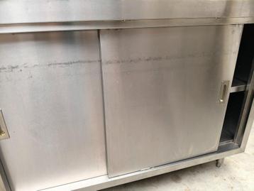 table en inox, armoire en acier inoxydable (nouveau prix 109, Articles professionnels, Enlèvement, Utilisé