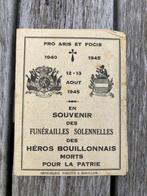 mémoire des héros tombés au combat à BOUILLON, Collections, Objets militaires | Seconde Guerre mondiale, Autres types, Armée de terre