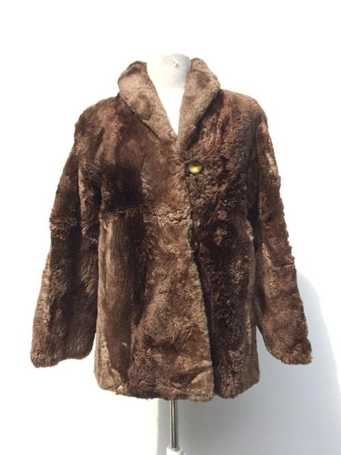 60s Vintage synth bont jas, Kleding | Dames, Jassen | Winter, Gedragen, Maat 38/40 (M), Bruin, Ophalen of Verzenden