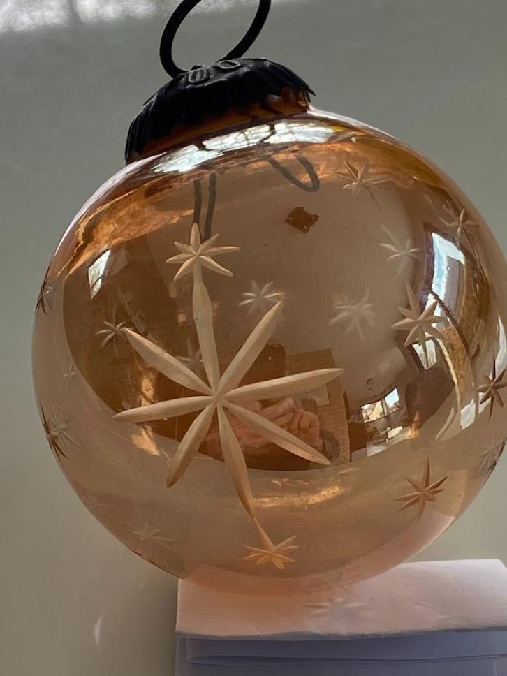 5 zware 60 jaar oude antieke glazen HEKSEN KERSTBALLEN, Diversen, Kerst, Zo goed als nieuw, Ophalen