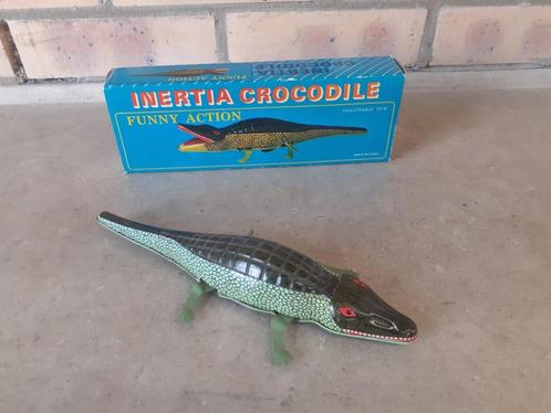 Inertia blikken krokodil met originele doos 1970 vintage, Antiek en Kunst, Antiek | Speelgoed, Verzenden
