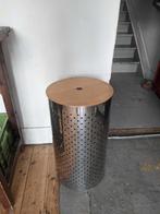 mand, vuile wasmand, roestvrij staal en hout, Huis en Inrichting, Ophalen of Verzenden, Zo goed als nieuw