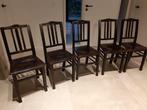 4 vintage caféstoelen, Huis en Inrichting, Stoelen, Ophalen, Gebruikt, Bruin, Vintage