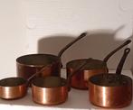 Set van 5 koperen pannen, Huis en Inrichting, Keuken | Potten en Pannen, Ophalen of Verzenden, Zo goed als nieuw