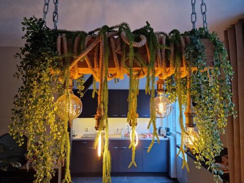 Een Verhaal van Licht, Natuur en Ambacht, Huis en Inrichting, Lampen | Hanglampen, Nieuw, 50 tot 75 cm, Hout, Ophalen of Verzenden