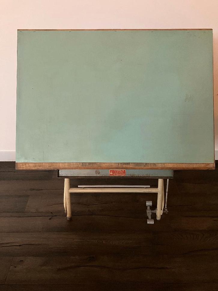 Antieke tekentafel architect L. Sautereau, Antiquités & Art, Antiquités | Meubles | Tables, Enlèvement