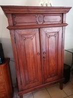 Antieke massieve kast teak mahonie handgesneden, Antiek en Kunst, Ophalen