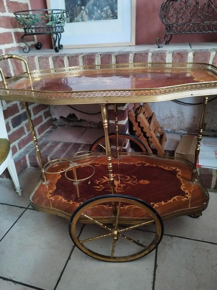 Chariot bar italien 1950, Antiquités & Art, Curiosités & Brocante