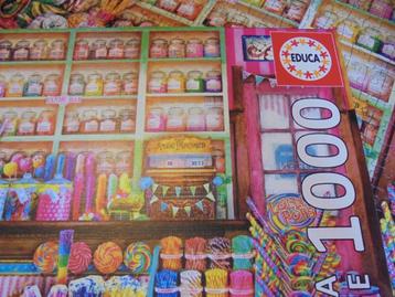 Puzzle « boutique de bonbons » Educa 1000 pièces, Enlèvement ou Envoi, 500 à 1500 pièces, Comme neuf, Puzzle
