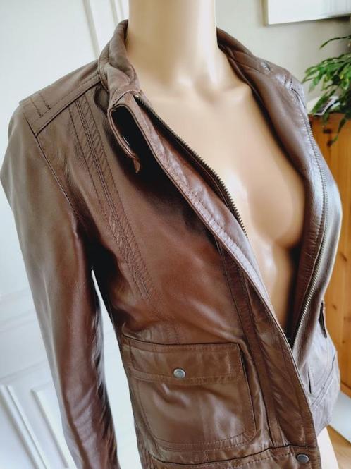 Lederen jacket van laura scott, Kleding | Dames, Jassen | Winter, Zo goed als nieuw, Maat 34 (XS) of kleiner, Bruin, Verzenden