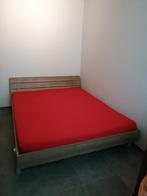 2 persoonsbed, Huis en Inrichting, Slaapkamer | Bedden, 160 cm, Crème, Gebruikt, Hout