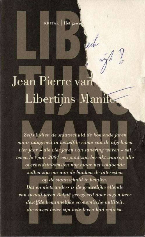 Libertijns manifest - Jean-Pierre Van Rossem, Livres, Politique & Société, Utilisé, Enlèvement ou Envoi