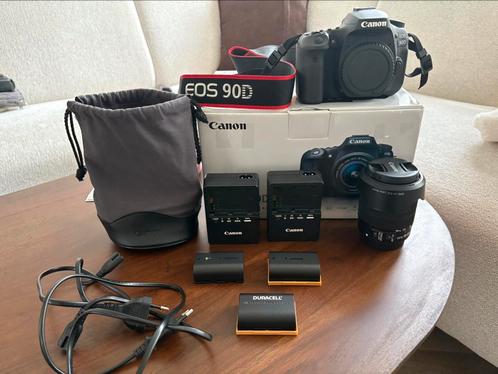 Canon 90D + EF-S18-55mm + 3 batterijen + 2 laders, Audio, Tv en Foto, Fotocamera's Digitaal, Zo goed als nieuw, Canon, Ophalen