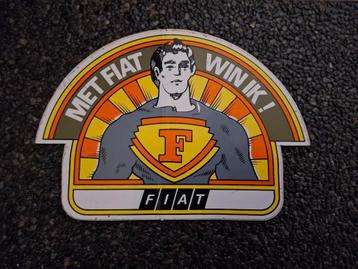 Autocollant  Fiat - Personnage BD Superman, Enlèvement ou Envoi, Comme neuf, Voiture ou Moto