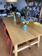 Table en chêne d’IKEA, Rustiek, Scandinavisch, robuust,, Comme neuf, 100 à 150 cm, Enlèvement