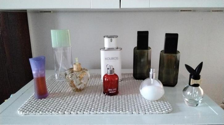 Flacons vides : Kouros, Quorum, ..., Collections, Parfums, Comme neuf, Bouteille de parfum, Enlèvement ou Envoi