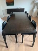 Donkere tijdloze design tafel - staal/hout, Huis en Inrichting, Ophalen, Gebruikt, Timeless design, Vijf personen of meer
