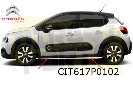 Citroen C3 (9/16 - 7/20) (B618) dorpellijst Rechts (zwart) O, Auto-onderdelen, Carrosserie, Citroën, Nieuw, Verzenden